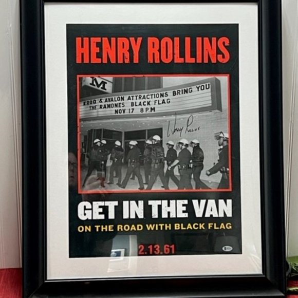 Henry Rollins Get In The Van Punk Autographed 22X28 Poster Guaranteed Au…
